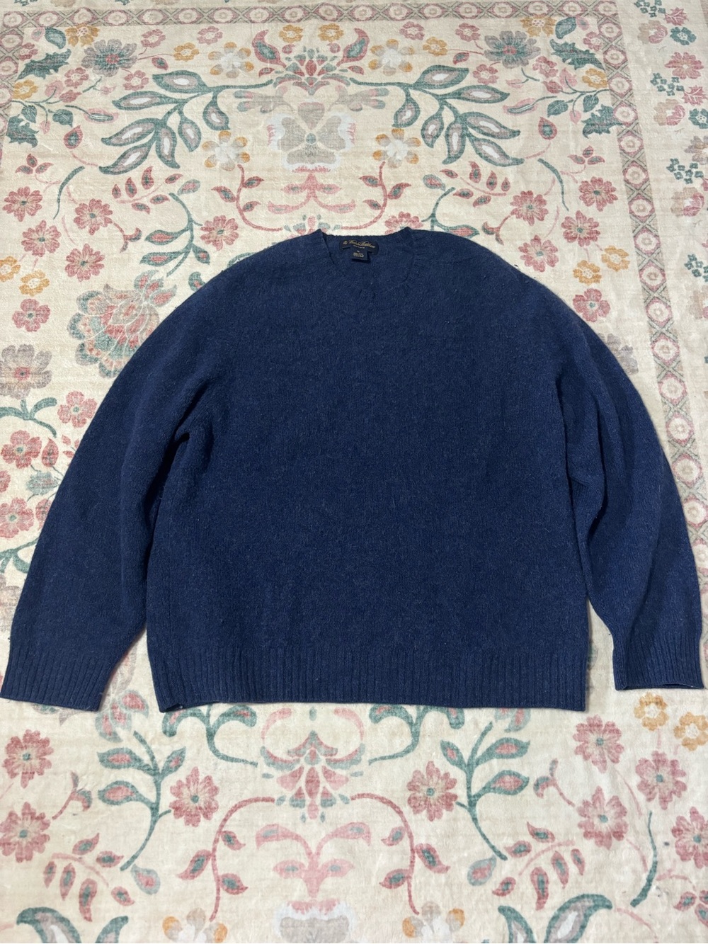 Brooks Brothers Shetland Wool Navy Crewneck Sweater